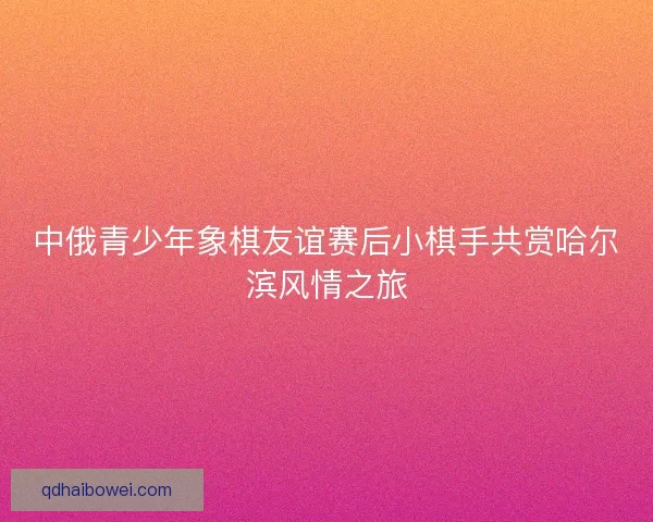 中俄青少年象棋友谊赛后小棋手共赏哈尔滨风情之旅